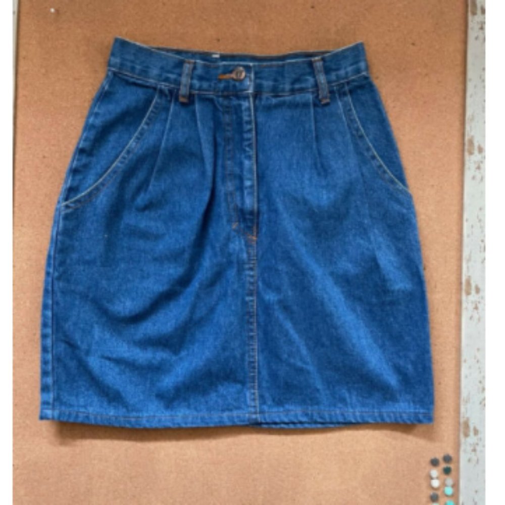 Vintage Hang Ten Denim Mini Skirt Size 3/4 Y2K High Rise‎ 90s Jean Skirt
